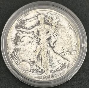 1934-S Walking Liberty Half Dollar 90% Silver Semi-Key F/VF US Coin San Fran